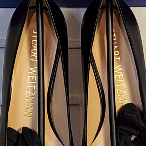 Brand  New Stuart Weitzman Anicia 25 Black Leather Low Pump Size: 39.5 | 9 B - Picture 11 of 13